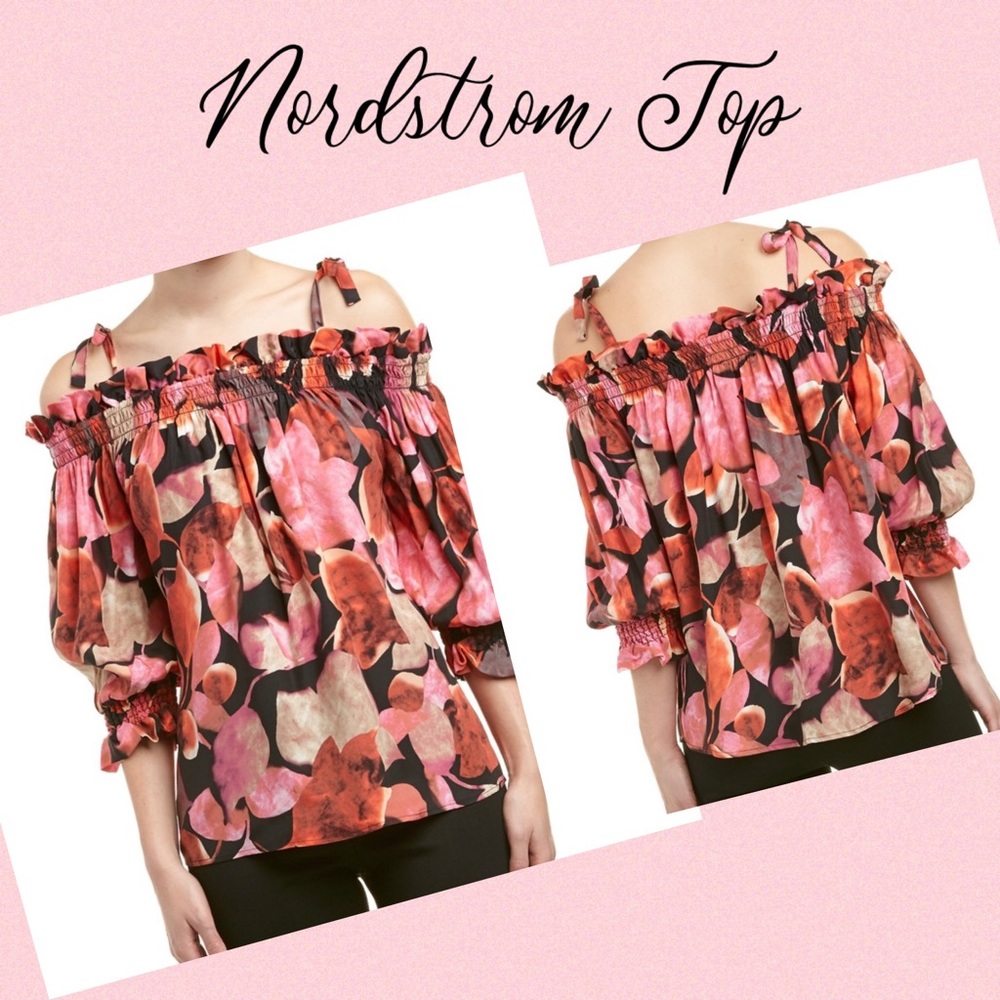 NWT Nordstrom Tyler Boe Pink Off Shoulder Blouse